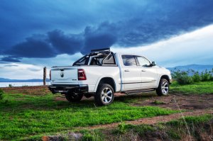 Ram 1500 Sport Bar 2.0 - Go Rhino - Standard Fixed Mount + Power Actuated Hideaway Mount - Textured Black - `19-`20